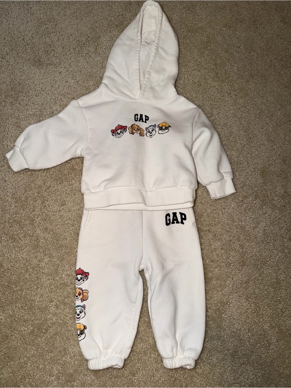 GAP Cream Kids Sweatshirt & Joggers Set with Paw Patrol Faces